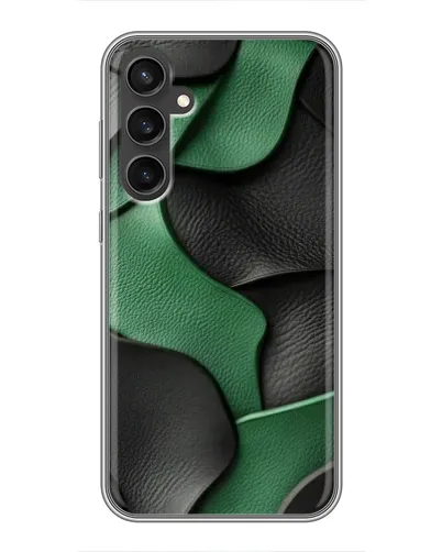 Чехол для Samsung Galaxy S23 FE с картинкой «Зеленые кожаные волны» Чехол для Samsung Galaxy S23 FE с картинкой «Зеленые кожаные волны»