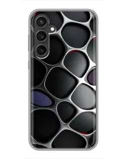 Чехол для Samsung Galaxy S23 FE с картинкой «Объемная темная решетка»