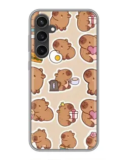 Чехол для Samsung Galaxy S23 FE с картинкой «Капибары паттерн» Чехол для Samsung Galaxy S23 FE с картинкой «Капибары паттерн»