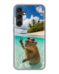 Чехол для Samsung Galaxy S23 FE с картинкой «Капибара на море» Чехол для Samsung Galaxy S23 FE с картинкой «Капибара на море»