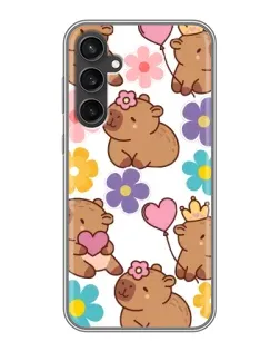 Чехол для Samsung Galaxy S23 FE с картинкой «Цветочный паттерн капибар» Чехол для Samsung Galaxy S23 FE с картинкой «Цветочный паттерн капибар»