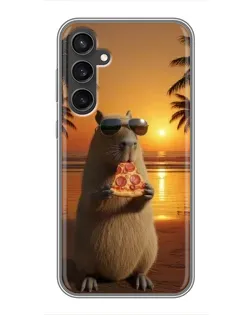Чехол для Samsung Galaxy S23 FE с картинкой «Капибара с пиццей» Чехол для Samsung Galaxy S23 FE с картинкой «Капибара с пиццей»