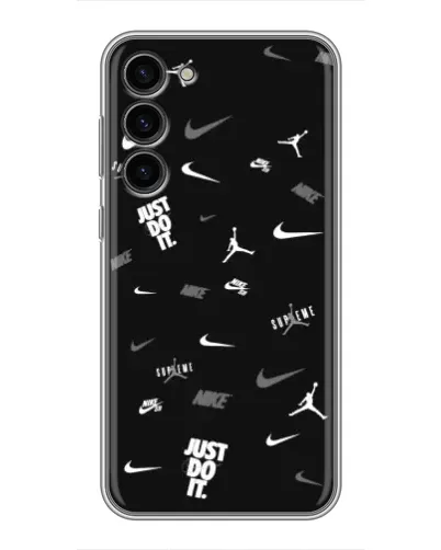 Чехол для Samsung Galaxy S23 Plus с картинкой «Nike Black Pattern»