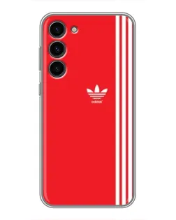 Чехол для Samsung Galaxy S23 Plus с картинкой «Красный минимализм Adidas»