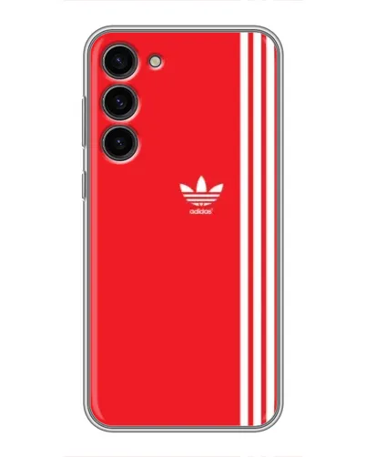 Чехол для Samsung Galaxy S23 Plus с картинкой «Красный минимализм Adidas»