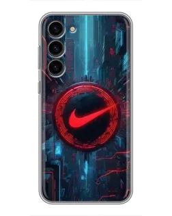 Чехол для Samsung Galaxy S23 Plus с картинкой «Техногенный стиль Nike»