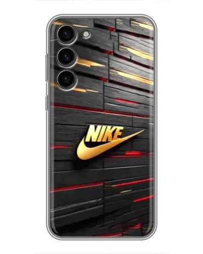 Чехол для Samsung Galaxy S23 Plus с картинкой «Золотой Nike на металле»