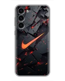 Чехол для Samsung Galaxy S23 Plus с картинкой «Nike — эффект разломов»
