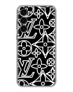 Чехол для Samsung Galaxy S23 Plus с картинкой «Черно-белый узор LV» Чехол для Samsung Galaxy S23 Plus с картинкой «Черно-белый узор LV»