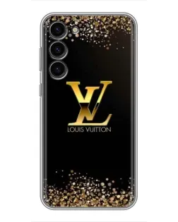 Чехол для Samsung Galaxy S23 Plus с картинкой «LV — золотые искры»
