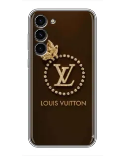 Чехол для Samsung Galaxy S23 Plus с картинкой «LV — золотая печать»