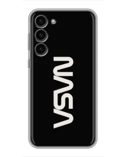 Чехол для Samsung Galaxy S23 Plus с картинкой «NASA — вертикальный логотип»