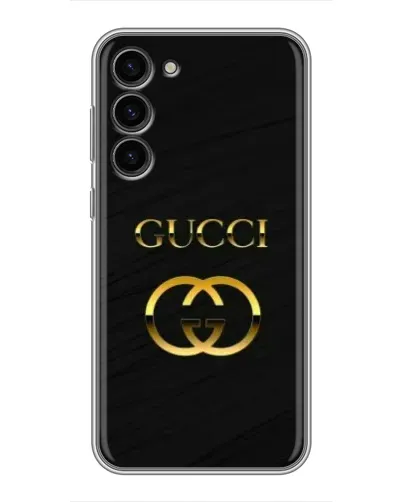Чехол для Samsung Galaxy S23 Plus с картинкой «Золотой логотип Gucci»