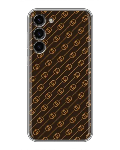 Чехол для Samsung Galaxy S23 Plus с картинкой «Gucci — золотые диагонали»
