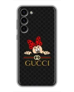 Чехол для Samsung Galaxy S23 Plus с картинкой «Минни Маус Gucci — черный»