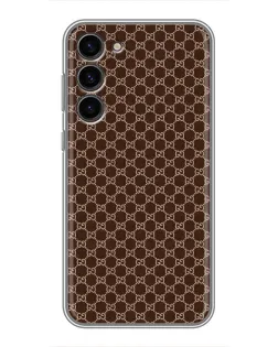 Чехол для Samsung Galaxy S23 Plus с картинкой «Gucci — шоколадная сетка»