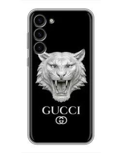 Чехол для Samsung Galaxy S23 Plus с картинкой «Gucci — серебряный лев»