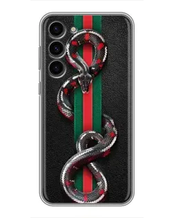 Чехол для Samsung Galaxy S23 Plus с картинкой «Gucci — змея на полосе»