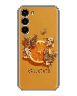 Чехол для Samsung Galaxy S23 Plus с картинкой «Gucci — золотые бабочки»