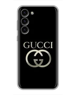 Чехол для Samsung Galaxy S23 Plus с картинкой «Gucci — золото на черном»