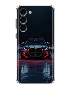 Чехол для Samsung Galaxy S23 Plus с картинкой «BMW на мокрой дороге»