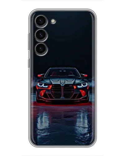 Чехол для Samsung Galaxy S23 Plus с картинкой «BMW на мокрой дороге»