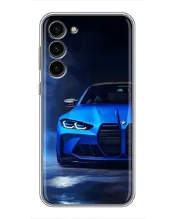 Чехол для Samsung Galaxy S23 Plus с картинкой «Голубая BMW M4»