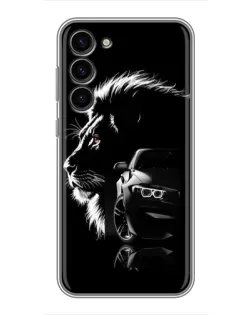 Чехол для Samsung Galaxy S23 Plus с картинкой «BMW и лев»