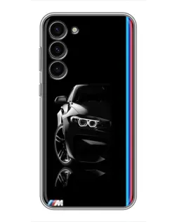 Чехол для Samsung Galaxy S23 Plus с картинкой «Силуэт BMW в темноте»