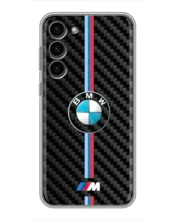 Чехол для Samsung Galaxy S23 Plus с картинкой «Эмблема BMW и карбон»