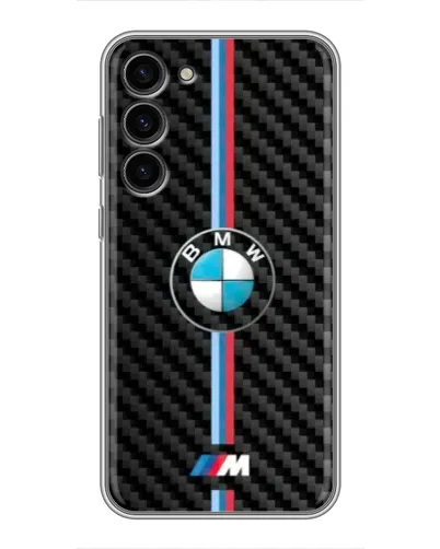Чехол для Samsung Galaxy S23 Plus с картинкой «Эмблема BMW и карбон»