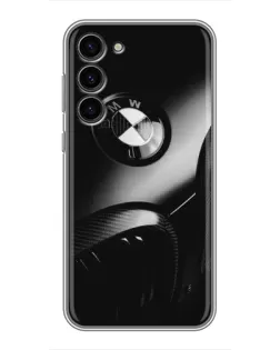 Чехол для Samsung Galaxy S23 Plus с картинкой «Эмблема BMW — макро»