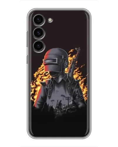 Чехол для Samsung Galaxy S23 Plus с картинкой «PUBG — огненный силуэт» Чехол для Samsung Galaxy S23 Plus с картинкой «PUBG — огненный силуэт»