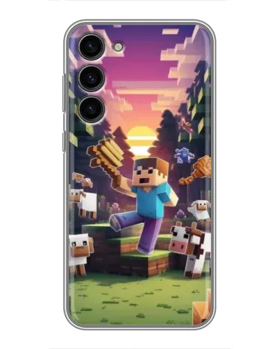 Чехол для Samsung Galaxy S23 Plus с картинкой «Стив на ферме»