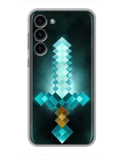 Чехол для Samsung Galaxy S23 Plus с картинкой «Алмазный меч неон»