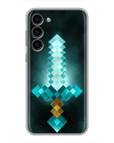 Чехол для Samsung Galaxy S23 Plus с картинкой «Алмазный меч неон»