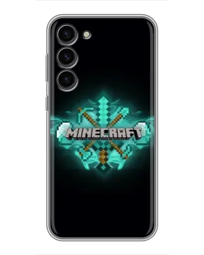 Чехол для Samsung Galaxy S23 Plus с картинкой «Minecraft Diamond лого»