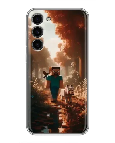 Чехол для Samsung Galaxy S23 Plus с картинкой «Стив в лесу»