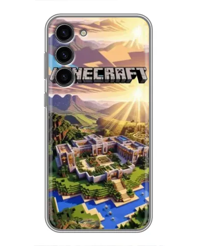 Чехол для Samsung Galaxy S23 Plus с картинкой «Minecraft панорама»