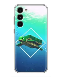 Чохол для Samsung Galaxy S23 Plus з картинкою «Черепаха Minecraft»