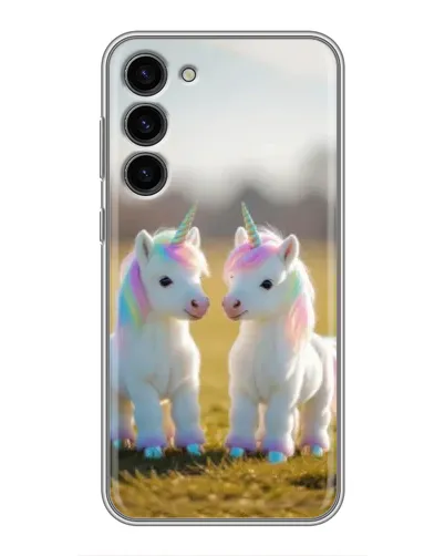 Чехол для Samsung Galaxy S23 Plus с картинкой «Пара единорогов»