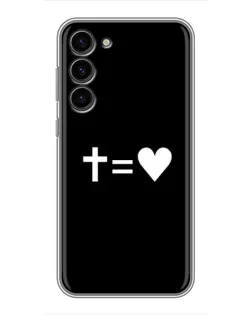 Чехол для Samsung Galaxy S23 Plus с картинкой «Крест и Сердце»