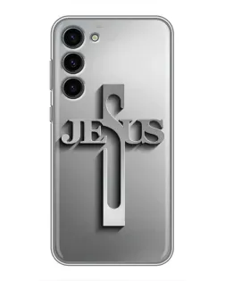 Чохол для Samsung Galaxy S23 Plus з картинкою «Металевий хрест Jesus»