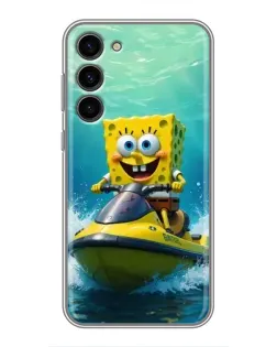 Чохол для Samsung Galaxy S23 Plus з картинкою «Спанч Боб на гідроциклі»