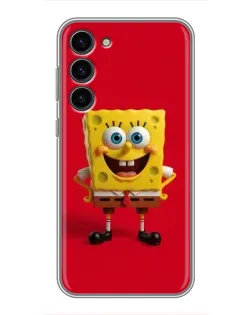 Чохол для Samsung Galaxy S23 Plus з картинкою «Спанч Боб на червоному»