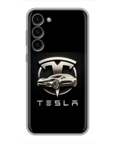 Чехол для Samsung Galaxy S23 Plus с картинкой «Tesla — серебристое авто» Чехол для Samsung Galaxy S23 Plus с картинкой «Tesla — серебристое авто»