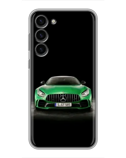 Чехол для Samsung Galaxy S23 Plus с картинкой «Mercedes — неоновый лого»