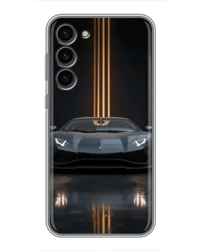Чохол для Samsung Galaxy S23 Plus з картинкою «Lamborghini золоті лінії»