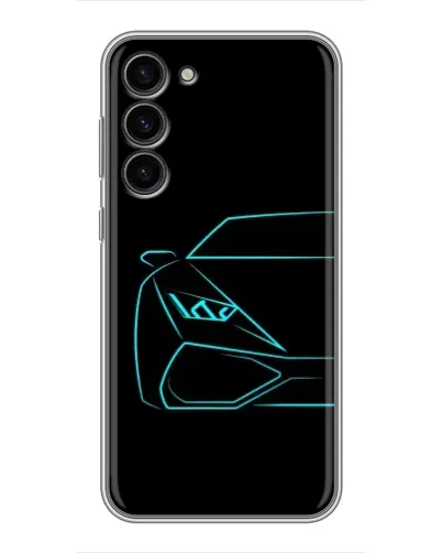 Чохол для Samsung Galaxy S23 Plus з картинкою «Блакитний силует Lamborghini»