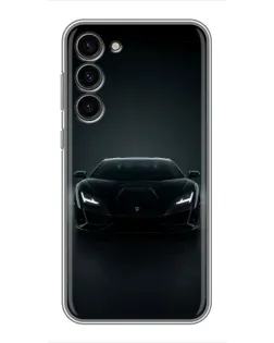 Чохол для Samsung Galaxy S23 Plus з картинкою «Чорний Lamborghini Aventador»